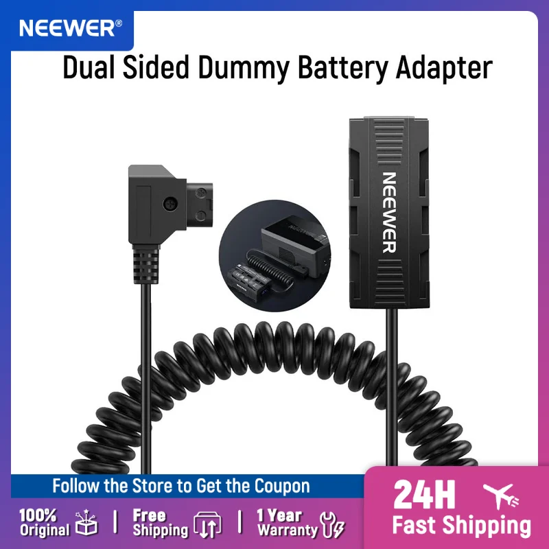 

NEEWER Dual Side Dummy Battery Adapter with Display for Atomos Ninja Shinobi Monitors DJI SDR Video Transmitter Sony NP-F970/750