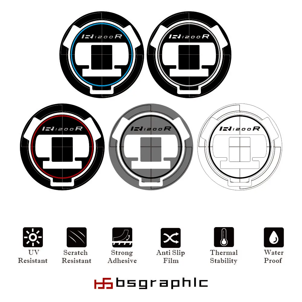 Fuel gas tank cap pad anti slip sticker declas protection for BMW R1200R R 1200 R 2006 2007 2008 2009 2010 2011 2012 2013 2014
