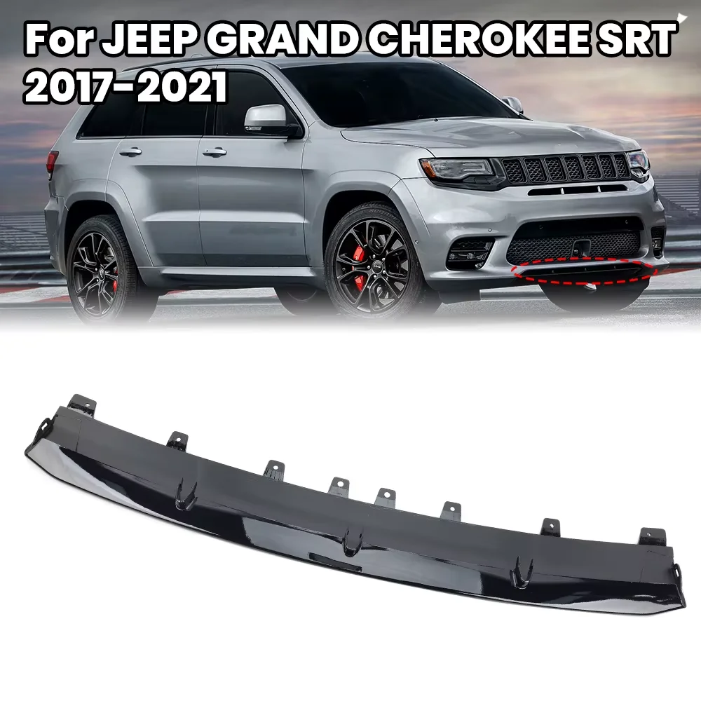 Накладка на передний бампер для Jeep Grand Cherokee SRT 2017-2021, ABS, черная, подходит для замены 5YB31DX8AB 5YB31DX8AA, аксессуары для деталей Накладка на передний бампер для Jeep Grand Cherokee SRT 2017-2021, ABS, черная, подходит для замены 5YB31DX8AB 5YB31DX8AA, аксессуары для деталей