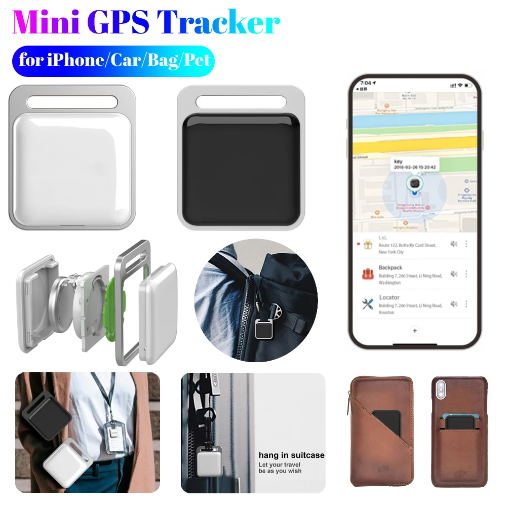 

Мини GPS-трекер, устройство слежения в реальном времени, смарт-тег, анти-потерянная сигнализация, ключ, детская сумка, поиск кошелька для iphone, автомобильный локатор для домашних животных