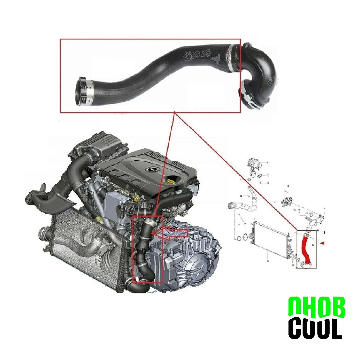 

Intercooler Pipe Outlet Turbo Hose For Vauxhall Insignia Mk1 2.0 Cdti 13242121/ 22990025/ 860118/ 1302275/ 1302277/ 23163578
