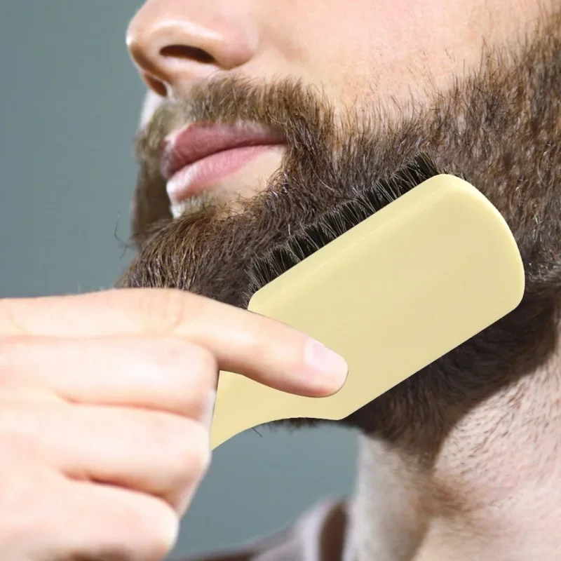 Barber Men Boar Bristles Beard Brush Salon Hair Brush Shaving Comb Oil Head Styling Detangling Facial Mustache Cleaning Tools