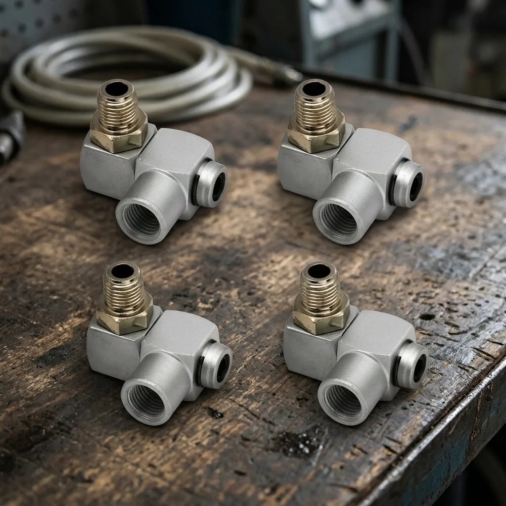 360° Rotation Air-Hose Connector 1/4in NPT Thread Industrial Pneumatic Tool Adapter 150 PSI Max Air-Swivel Air-Hose Connector