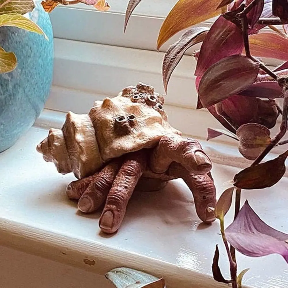 Finger Spielzeug Realistische Harz Finger Krabbe Simulation Muschel Shell Parasitäre Finger Krabbe Bunte Schnecke Einsiedlerkrebs Spielzeug Kind Geschenk