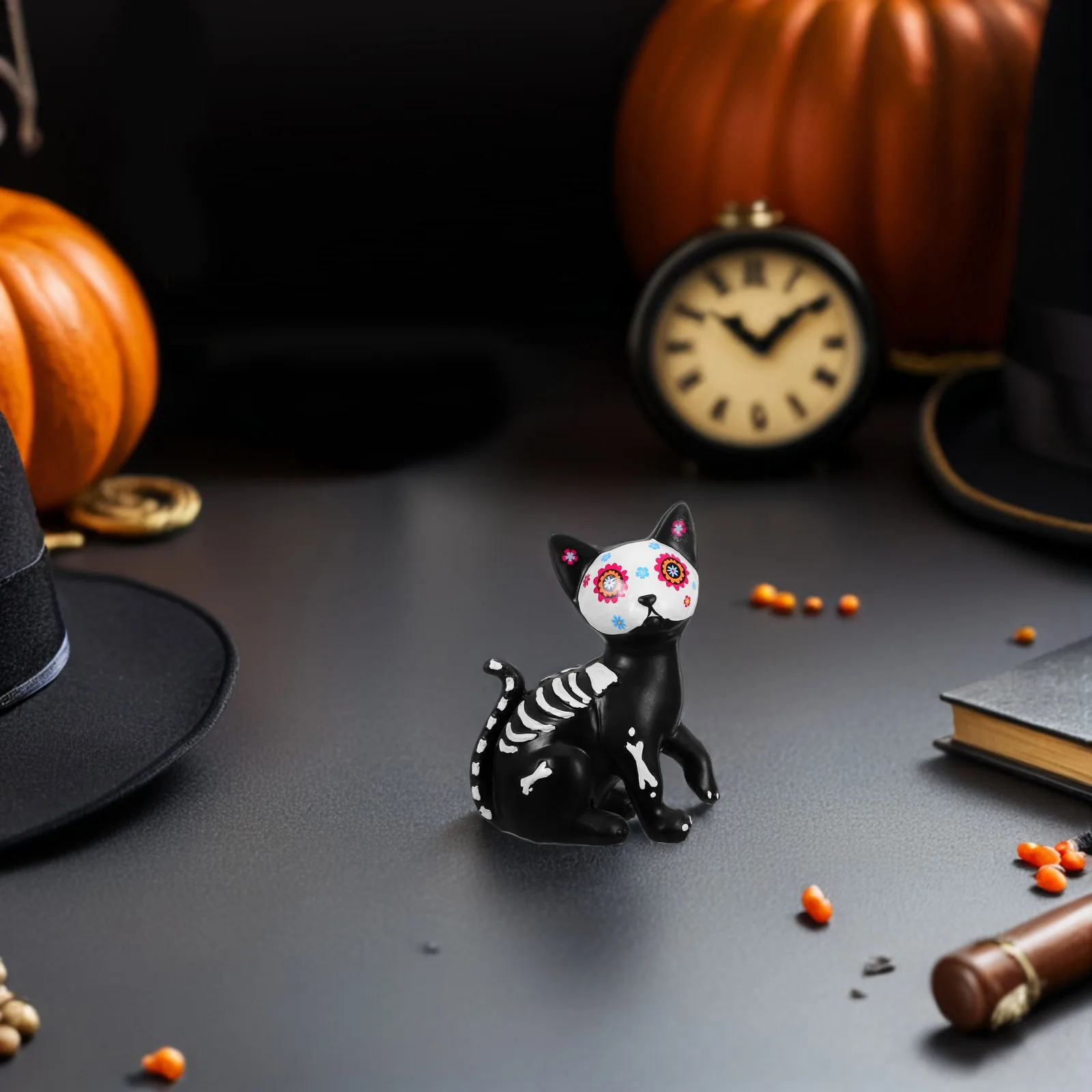 

Halloween Resin Cat Statue Intricately Crafted Durable Spooky Resin Animal Decoration for Party Photography Halloween Ornaments