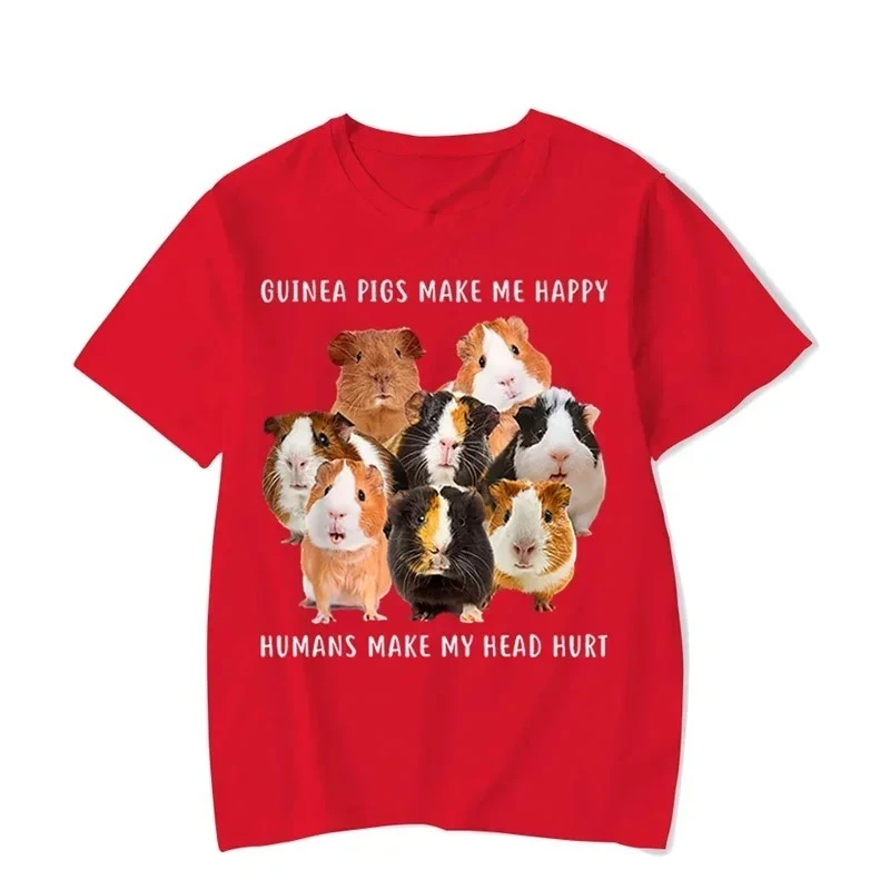 Guinea Pigs Make Me Happy Graphic Tshirt Funny Paw Fashion Harajuku T-shirt Hip Hop Women T-shirt Trend Tee Shirt Women Clothing