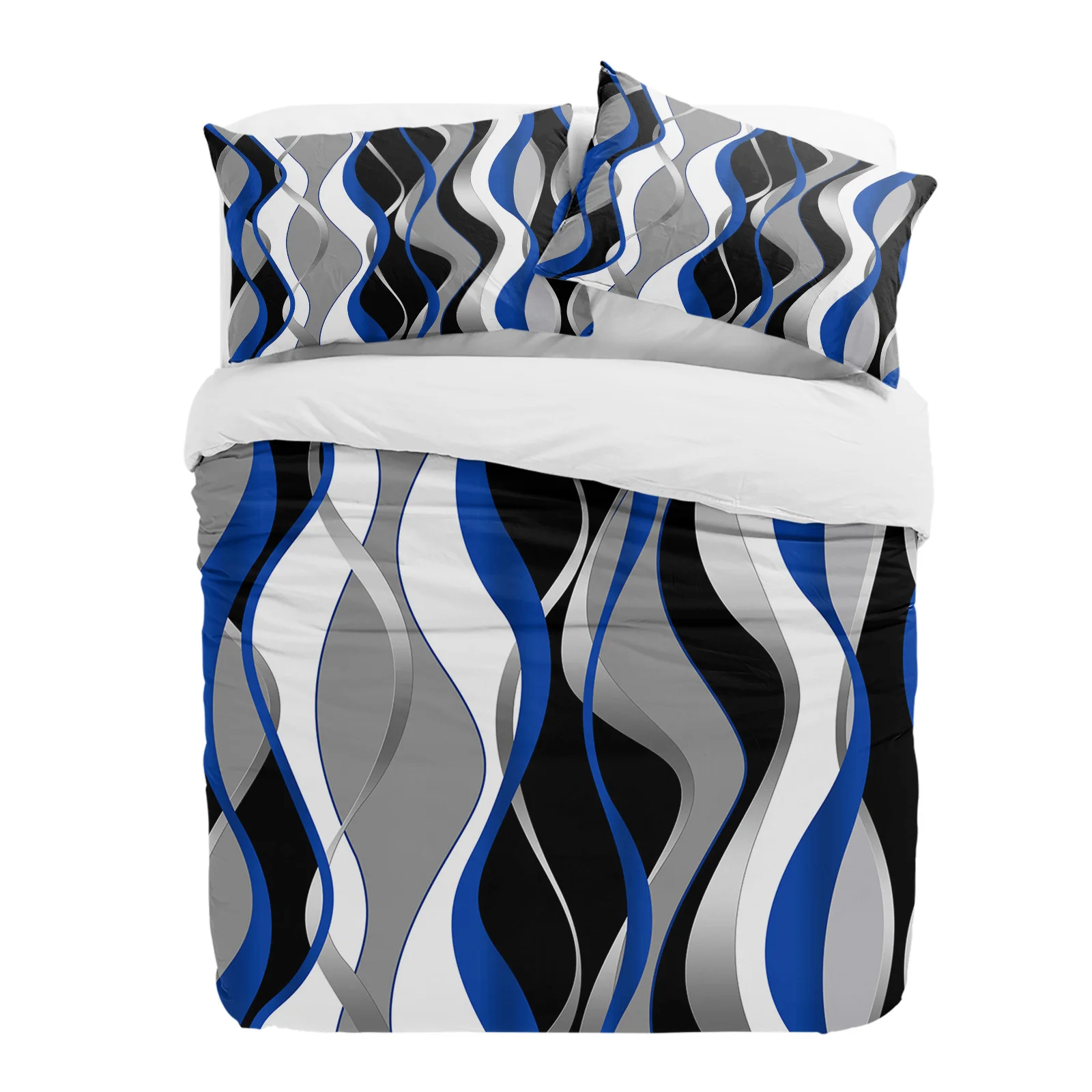 

Geometry Abstract Line Blue Black 3pcs Bedding Set For Double Bed Home Textile Duvet Cover Quilt Cover Pillowcase