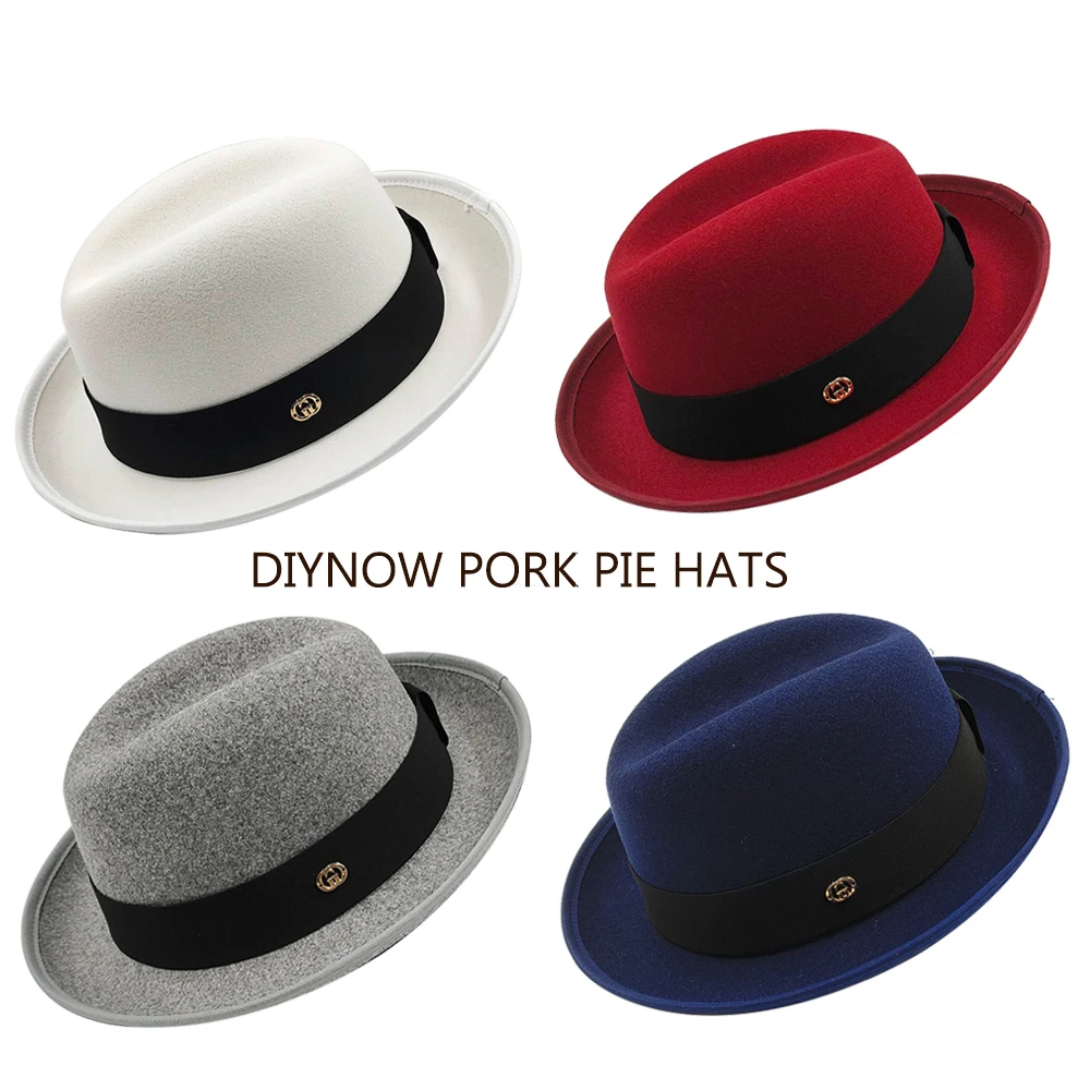 Sombrero de pie de cerdo para hombre y mujer, sombrero de ala, Fedora clásica, caballero, bombín, cosplay, derby, inglés, Panamá, jazz, venta al por