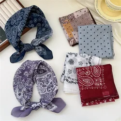 Fashion Printing Silk Small Square Scarf Summer Scarf Women's Versatile Small Scarf Head Band Hair Accessories