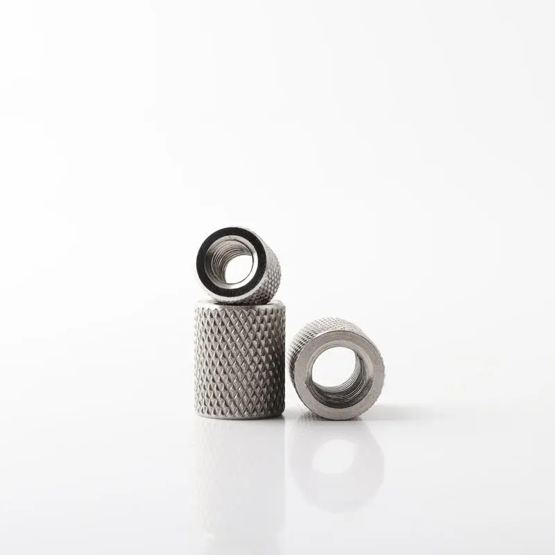 304 Stainless Steel Adjustment Nut Extended Cylindrical Flat Head Knurled Hand Screw Nut Mesh Nut M2 M2.5 M3 M4 M5~M16