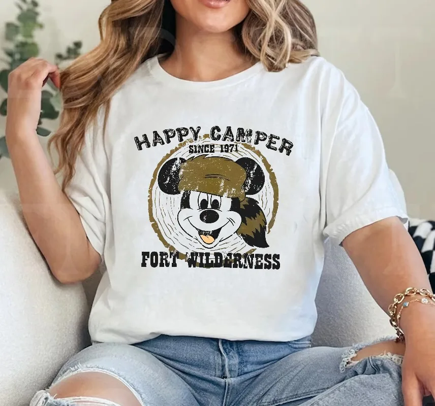 قميص ديزني ميكي هابي كامبر منذ عام 1971 قميص ديزني فورت ويلدرنس ومنتجع المخيم تي شيرت WDW مطابق للعائلة