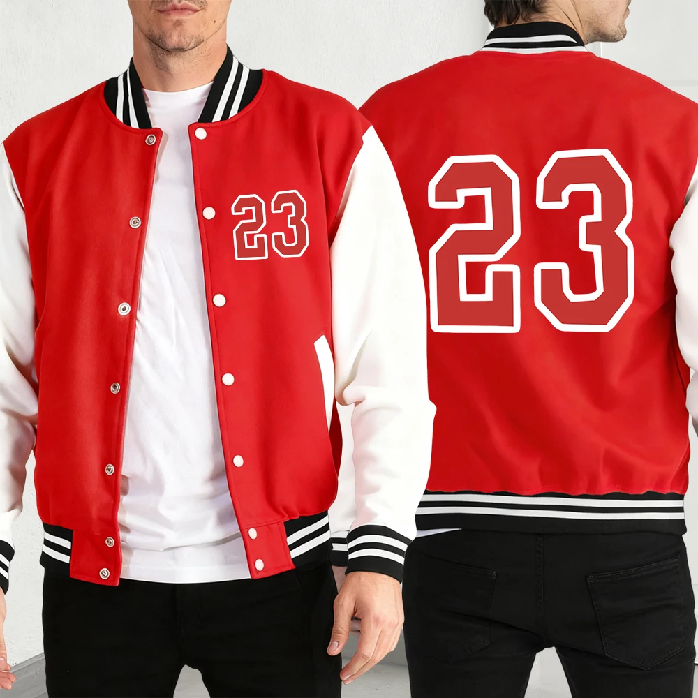 

Usa Art Digital 23 Print Jacket For Man Fashion Fleece Baseball Jersey Autumn Soft Streetwear Unisex Hip Hop Casual Clothing