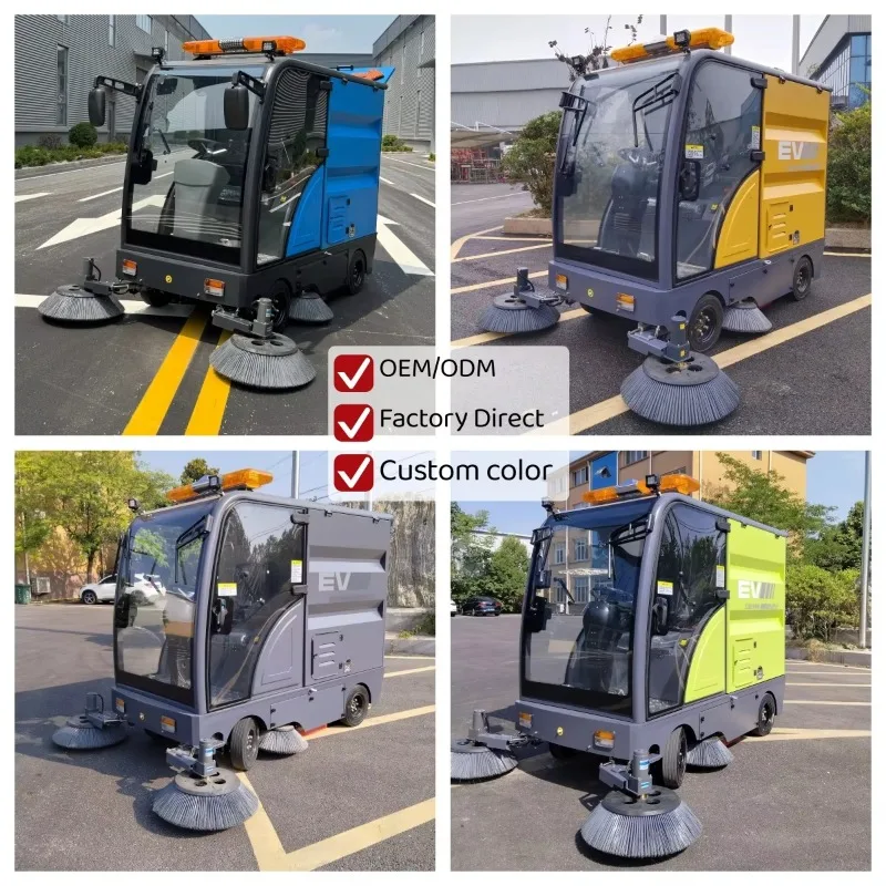 Customized Industrial Ride On Road Sweeper Machine Sidewalk Street Floor Sweepers Vacuum