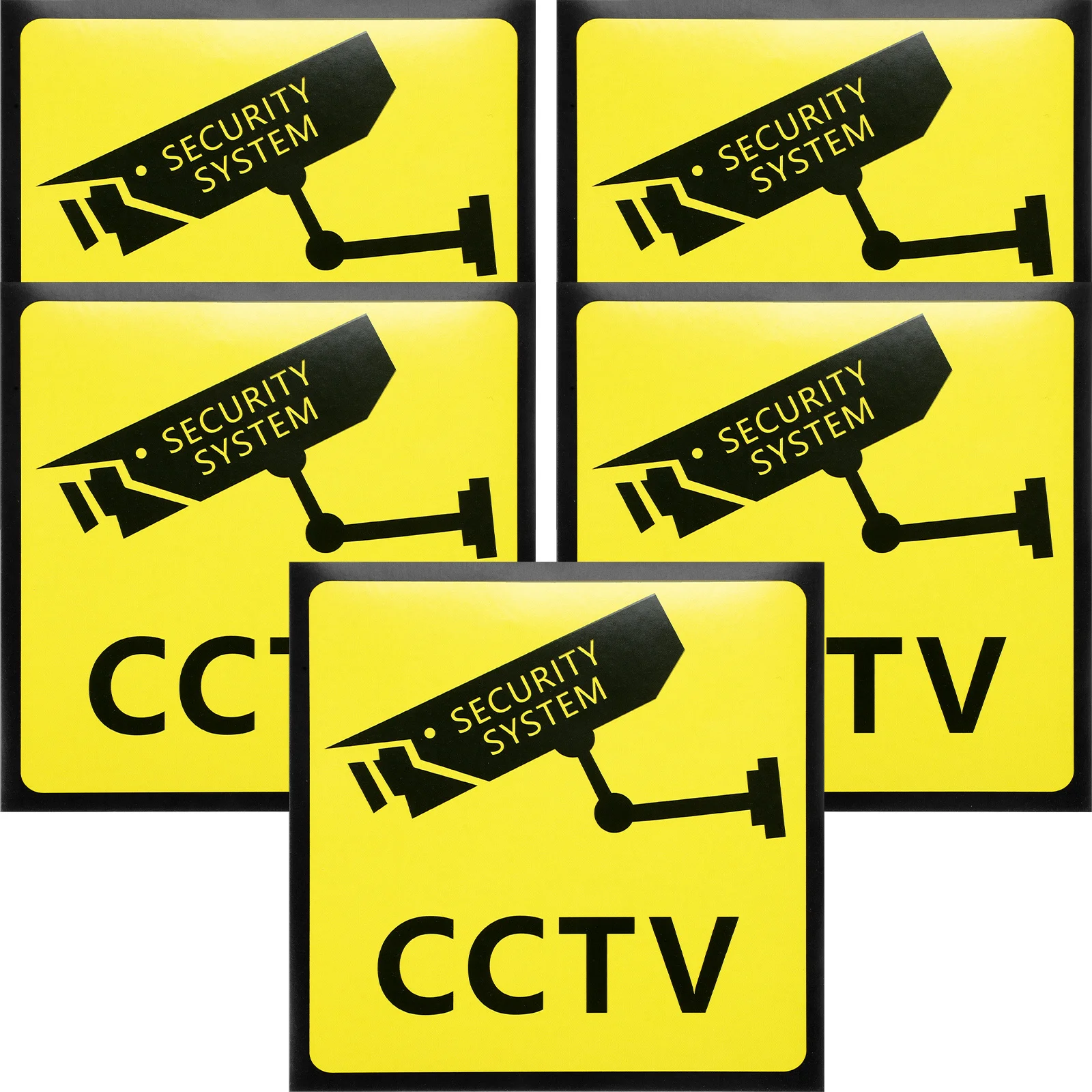 

5Pcs Outdoor Video Surveillance Security Signs 24 Hour Warning Stickers Security Camera No Trespassing Signs Video Sign