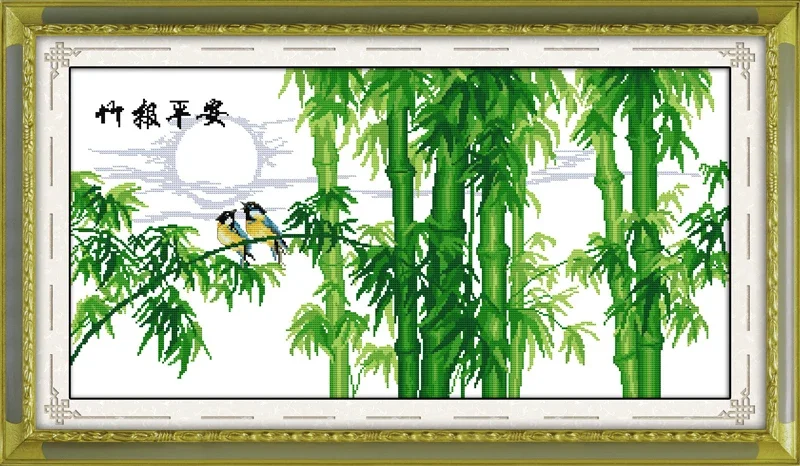 Bamboo announcing peace cross stitch kit 18ct 14ct 11ct count printed canvas stitching embroidery DIY handmade needlework