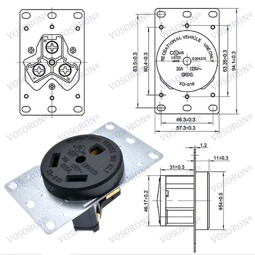 الأمريكية 125 فولت 30A نيما TT-30P TT-30R الولايات المتحدة مولد التوصيل المقبس مكافحة قبالة قابس طاقة صناعي المقبس مضمنة سلك موصل