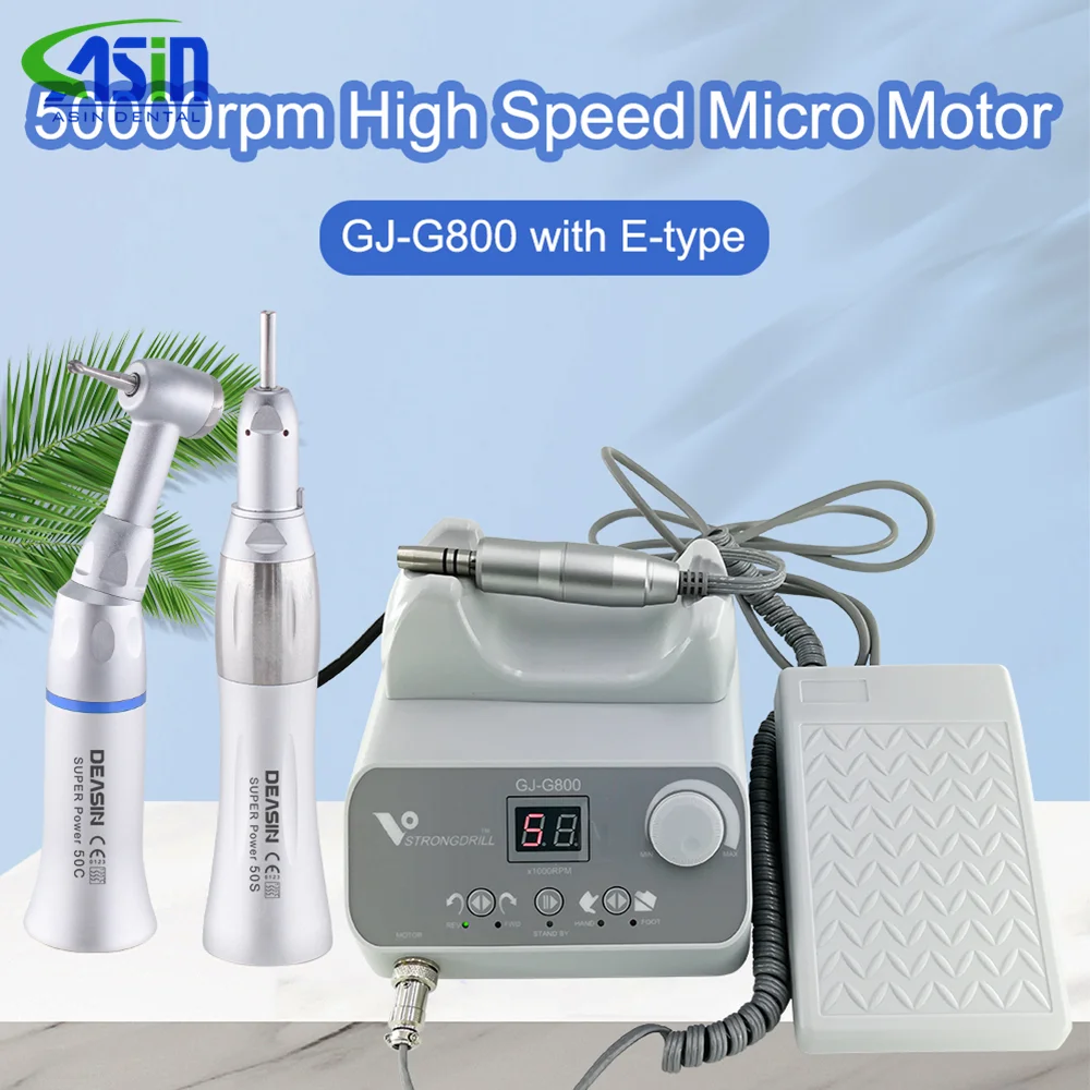 Dental Lab E-type brushless Electric MicroMotor 50000 RPM with Straight Contra Angle Handpiece For Micromotor Polisher