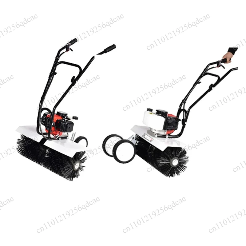 Small push-type grass brush machine two-stroke playground artificial turf combing roller brush sweeper grass brush machine