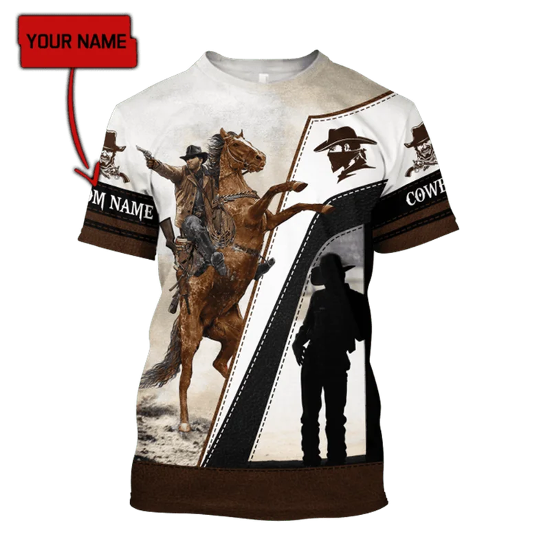 

Футболка Мужская/женская с 3D-принтом West Cowboy, модная тенниска оверсайз под заказ, Удобная майка с коротким рукавом, лето