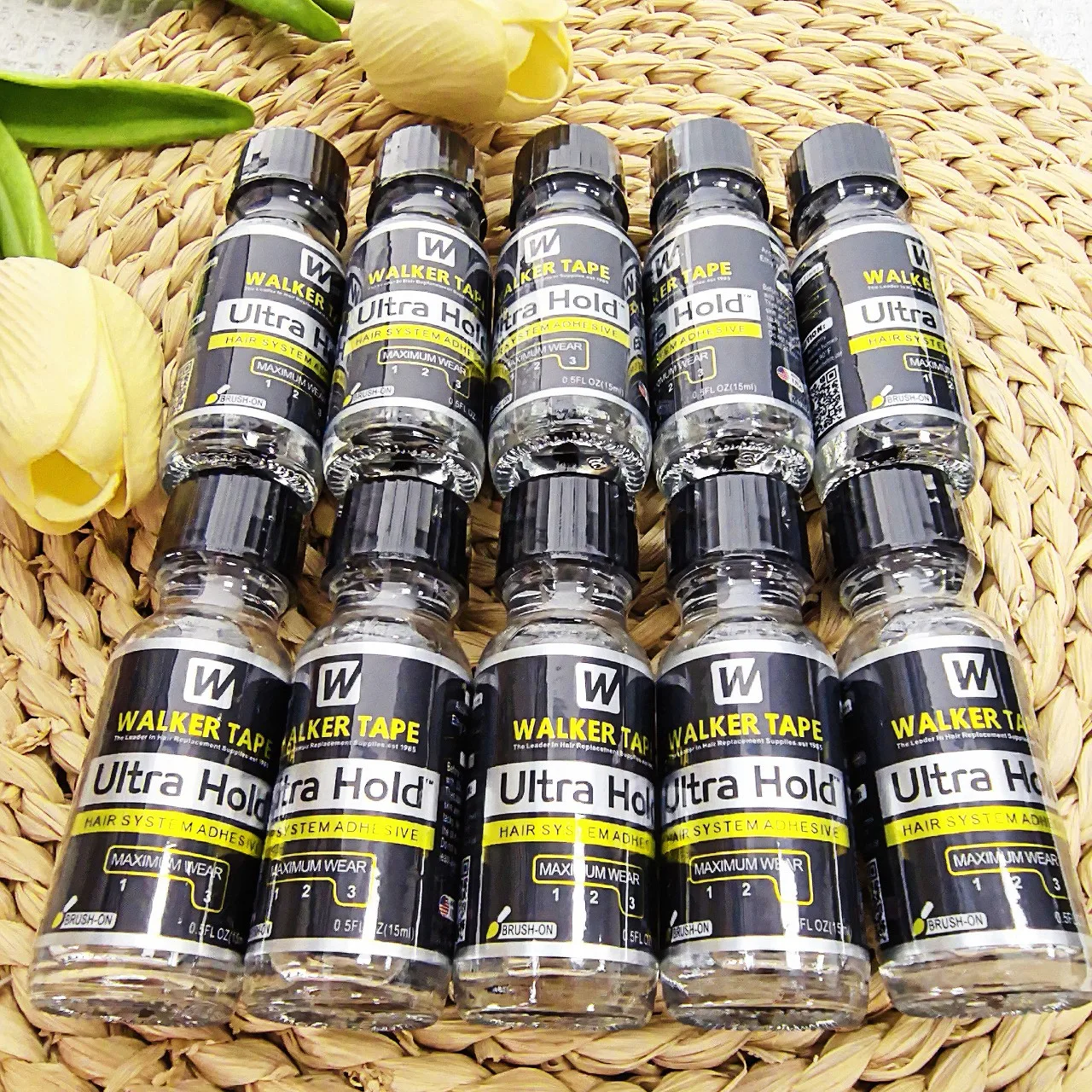 Venta al por mayor C22 solvente por Walker cinta removedor Ultra Hold pegamento para peluquín 15ml Walker Tape pelucas de cabello humano Spray con cepillo