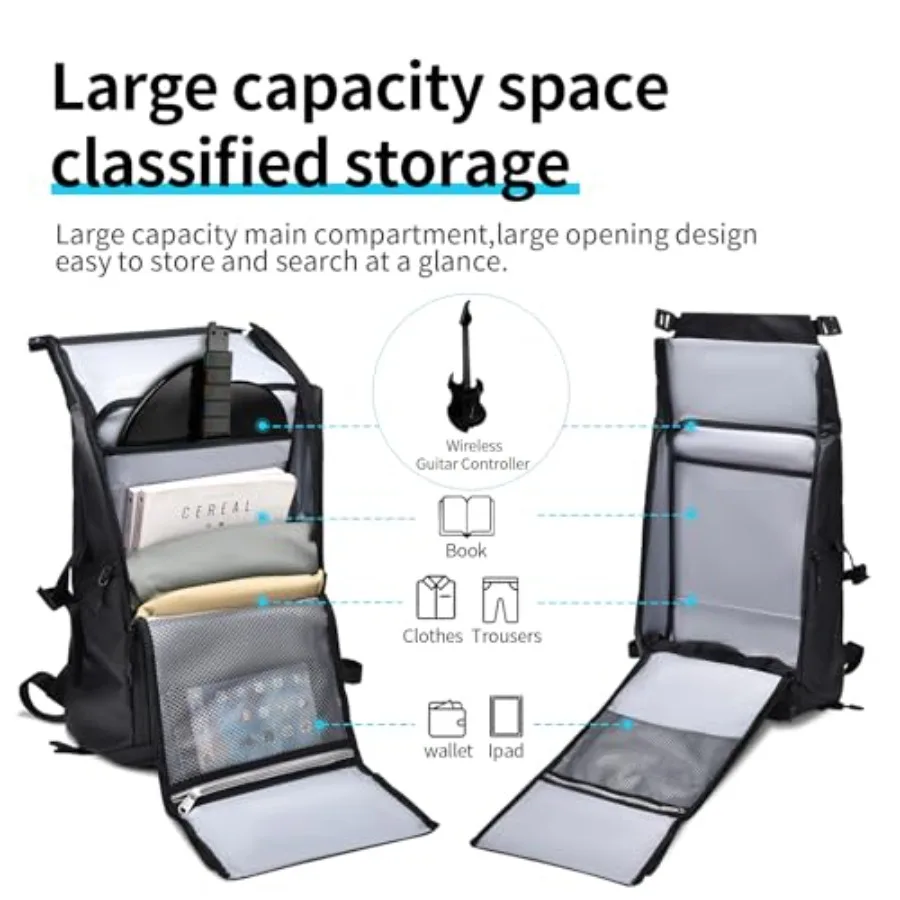 حقيبة ظهر للسفر مقاومة للماء من sarlar لوحدة تحكم الجيتار اللاسلكية PDP RIFFMASTER حقيبة حمل كبيرة جدًا تناسب غطاء PS5 PS4 الكبير
