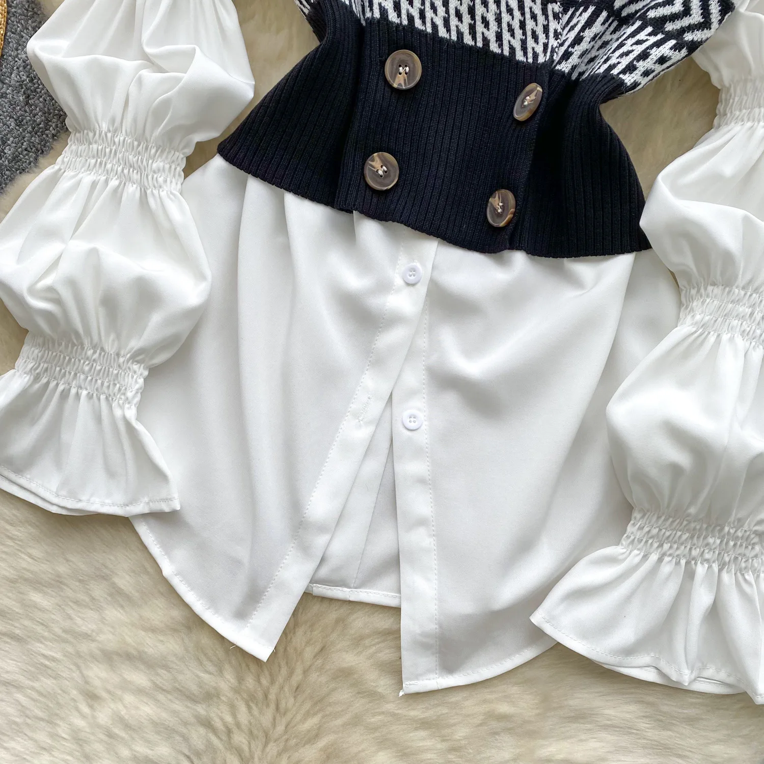 Women Blouses Shirt Turn Down Collar Full Sleeve Tops Slim Fit Work Y2k Streetwear Elegant Shirts Casual Tight Waist Autumn