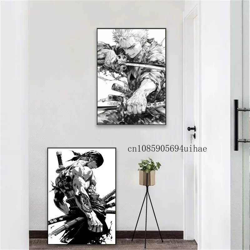 

One Piece Anime Poster of A Zoro Piece HD Ink Printed Canvas Painting Home Wall Decoration Gift Image Art Aesthetic Room Decor