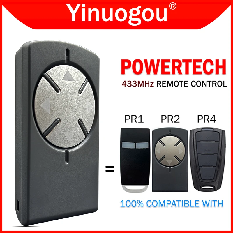 Powertech PR2 PR4 PR1 PR-2 PR-4 PR-1 Garage Door Remote Control 433MHz Rolling Code Gate Remote Control Transmitter 4-Channel