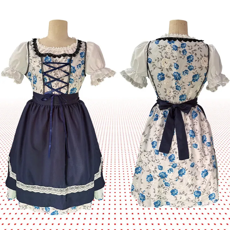

Traditional German Oktoberfest Costume Women Dresses Maid Outfits Vintage Waisted Dress Mens Rompers Pants Plaid Shirt Seta;2'k,