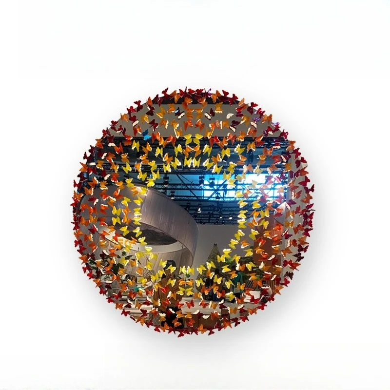 Luxury art butterfly decorative mirror designer high-end