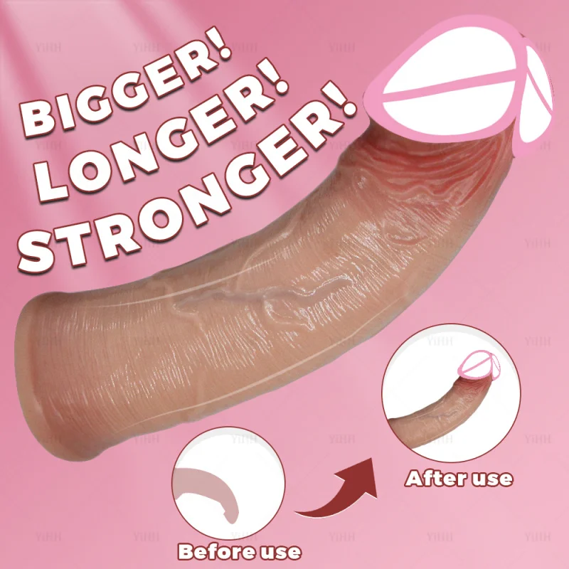 Reusable Condom Cock Sleeve Realistic Penis Extender Soft Silicone Condom Enlargement Penis Sleeve Sex Toys for Men Sexual Tools view 5