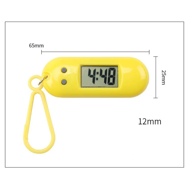 Mini Electronic Student Oval Digital Watch Unisex Student Electronic Clock Keychain Table Time Display Clock Hanging Keychain