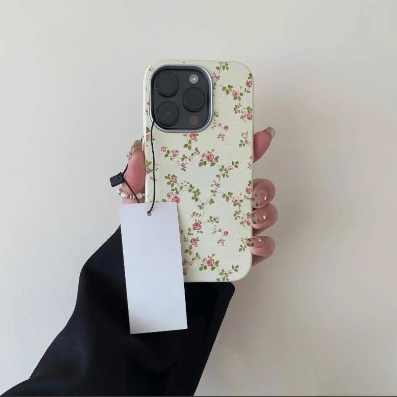 

For OPPO Reno 13F 13 12F 12 11F 11 10 Pro 7 4G 7 Lite Phone Case Ins Style Cute Leather Flower Soft Cover