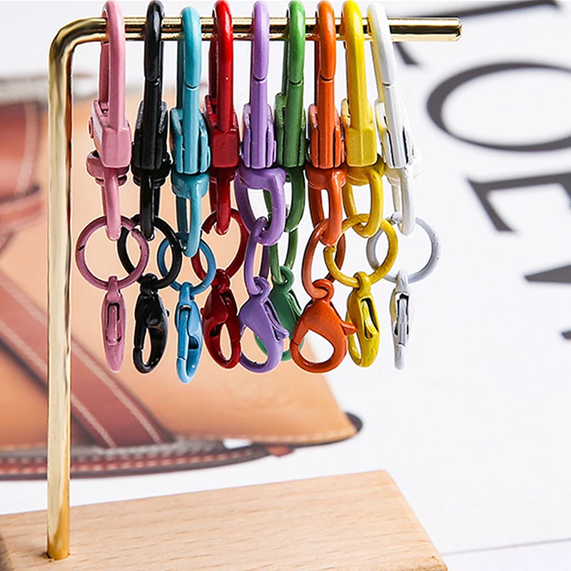Colorful Lobster Clasp Hooks Keychain Candy Color DIY Keychain Connector Key Ring Jewelry Making Buckle Accessories Gifts