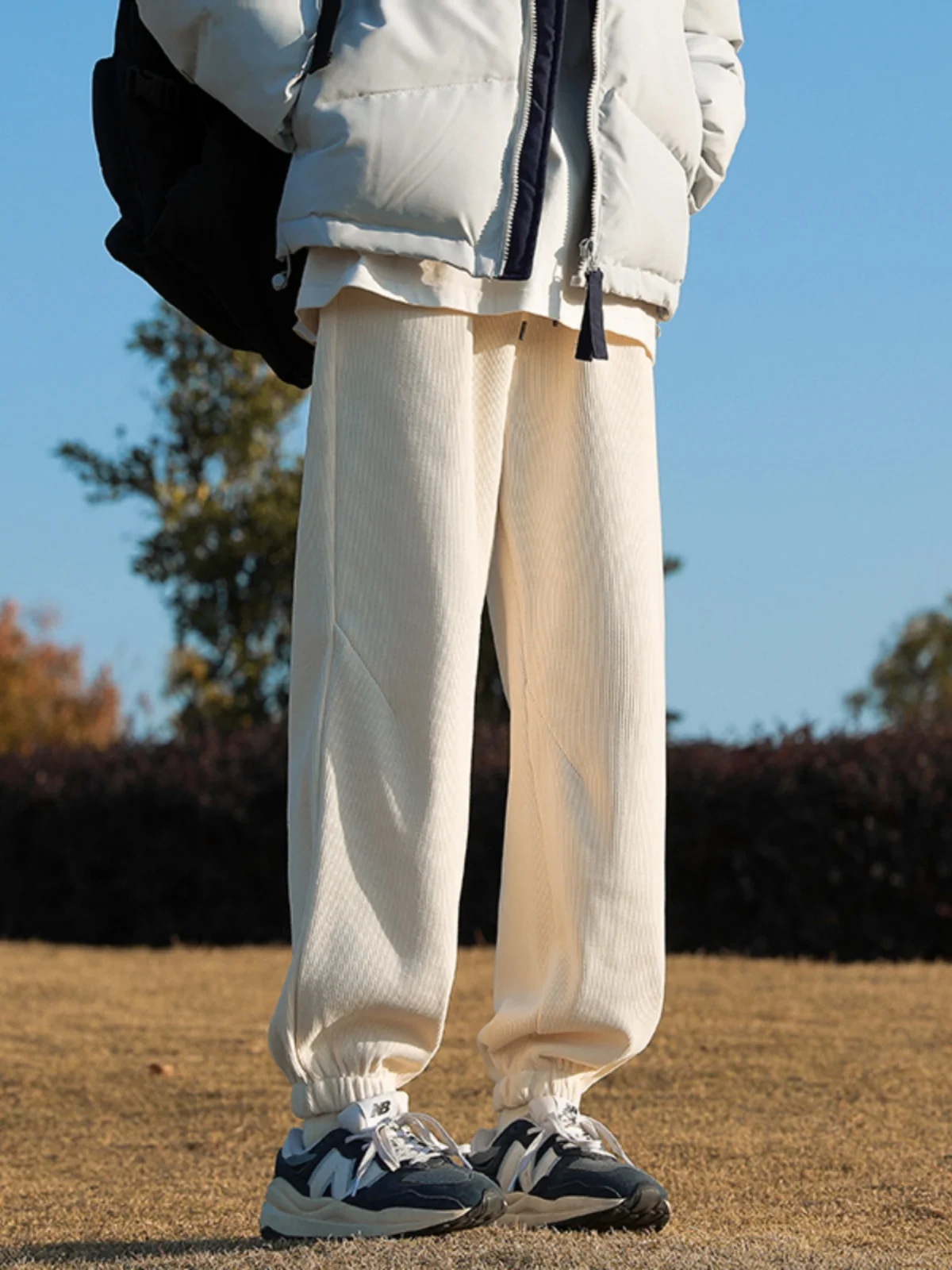 

Мужские повседневные брюки Thiened Fce свободного кроя, спортивные, осенние, модные, свободные, с манжетами, в стиле ретро, японские повседневные брюки