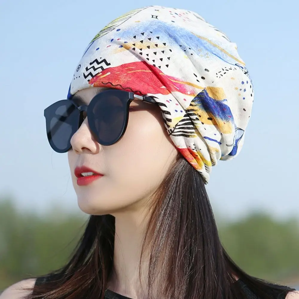 Ice Silk Turban Fashion Sun-Resistant Soft Headscarf Breathable Baotou Hat Women