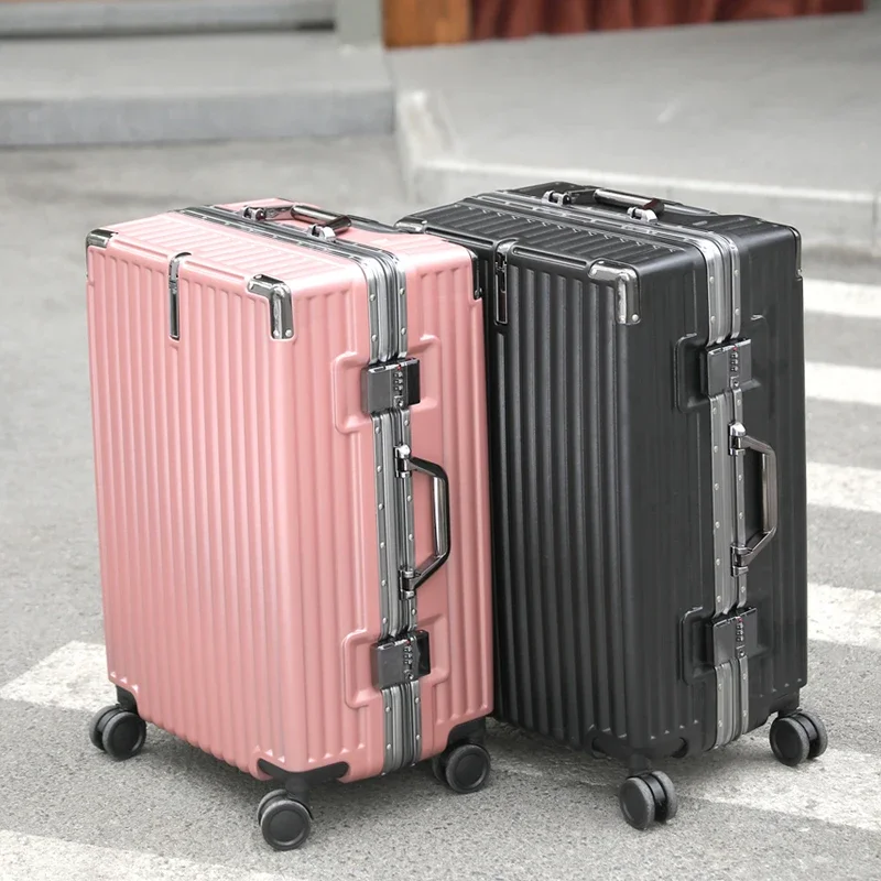 Luggage Aluminum Frame Women Men's Suitcase Small 20-Inch Trolley Case Universal Wheel 24 Student 26 Password Leather Case 28