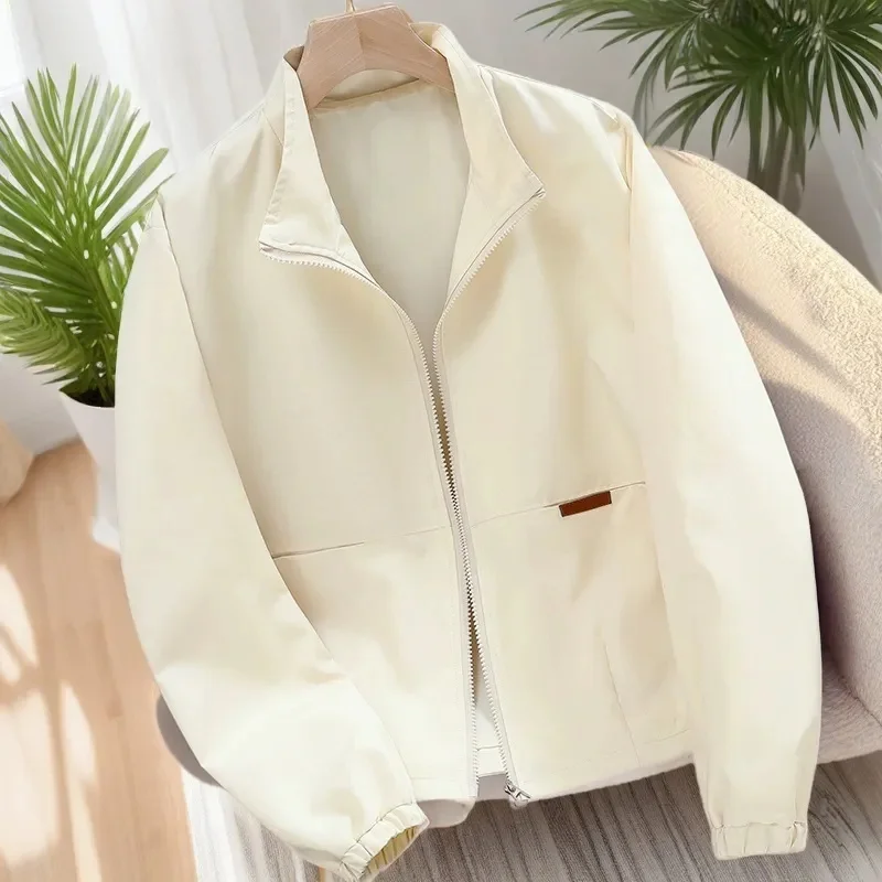 

Fashion Women's Loose Short Jacket New Spring Autumn Windbreaker Female Basic Zipper Coat Windproof Outwear