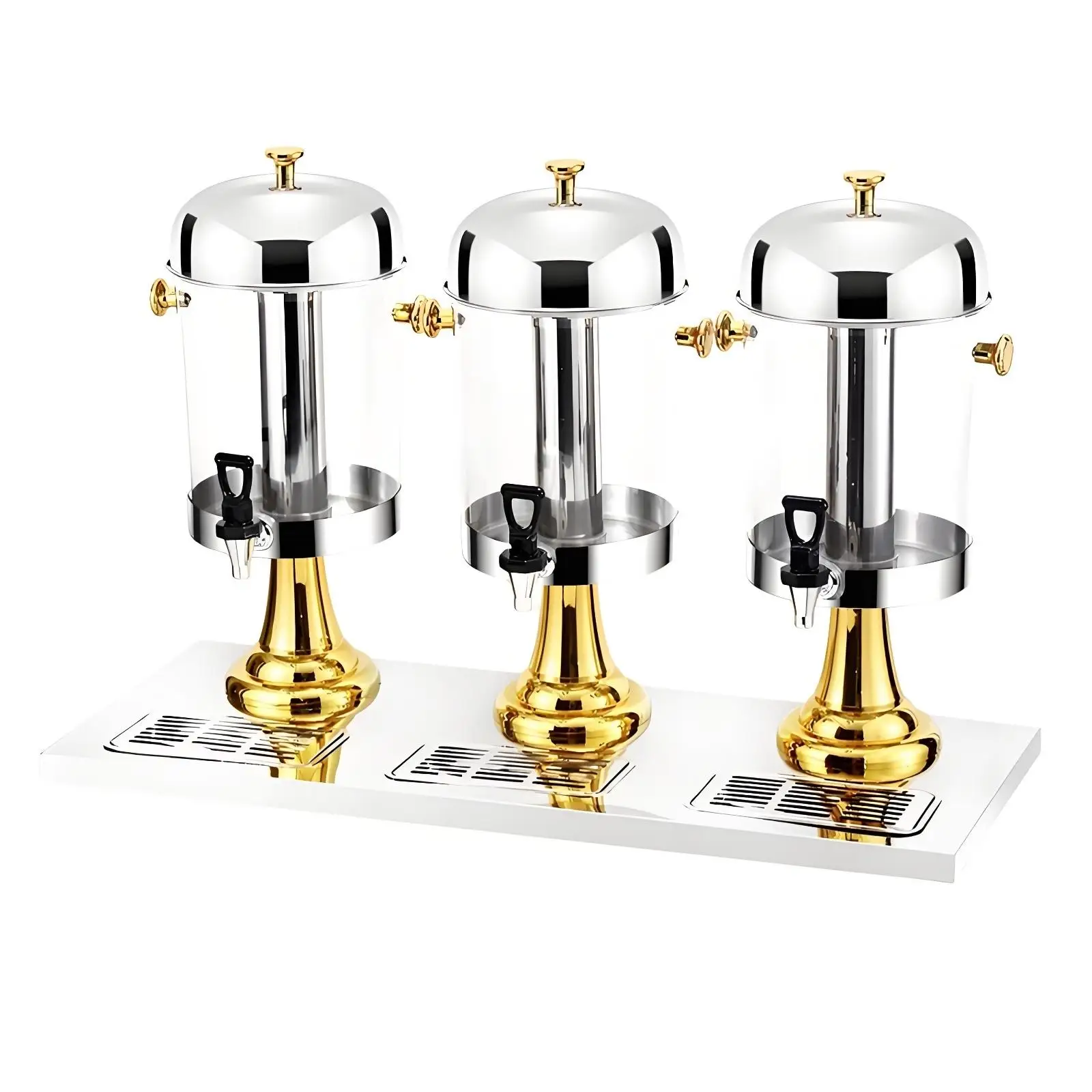 Countertop Three-Head Beverage Dispenser Detachable, Triple Drink Dispenser, for Buffets