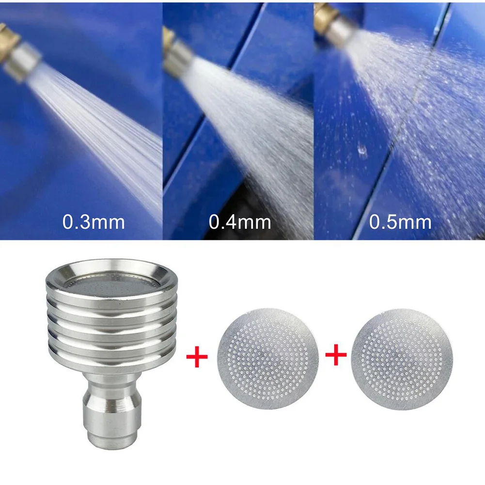 Pressure Washer Nozzle with 14 Quick Connect Stainless Steel Design for Car Wash and Outdoor Furniture Cleaning