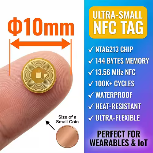 10mm Diameter High Temperature RFID NFC FPC Tags NXP NFC213 Mini Cards 13.56MHz Anti-Fake Anti-Metal Passive RF Card - Image 7