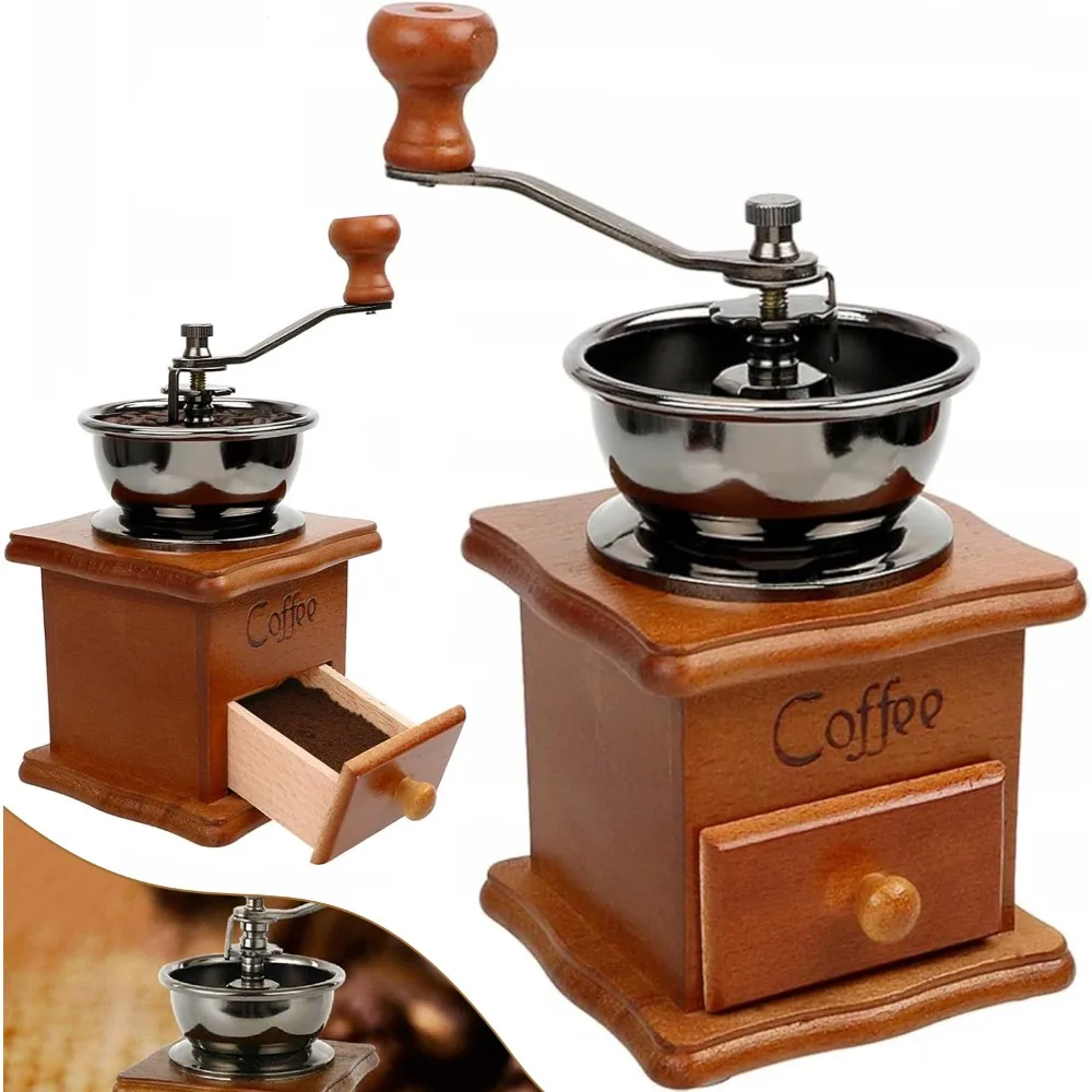 Macinacaffè regolabile, macinacaffè manuale con manovella, ideale per la casa, la cucina, l’ufficio, il campeggio e i viaggi.