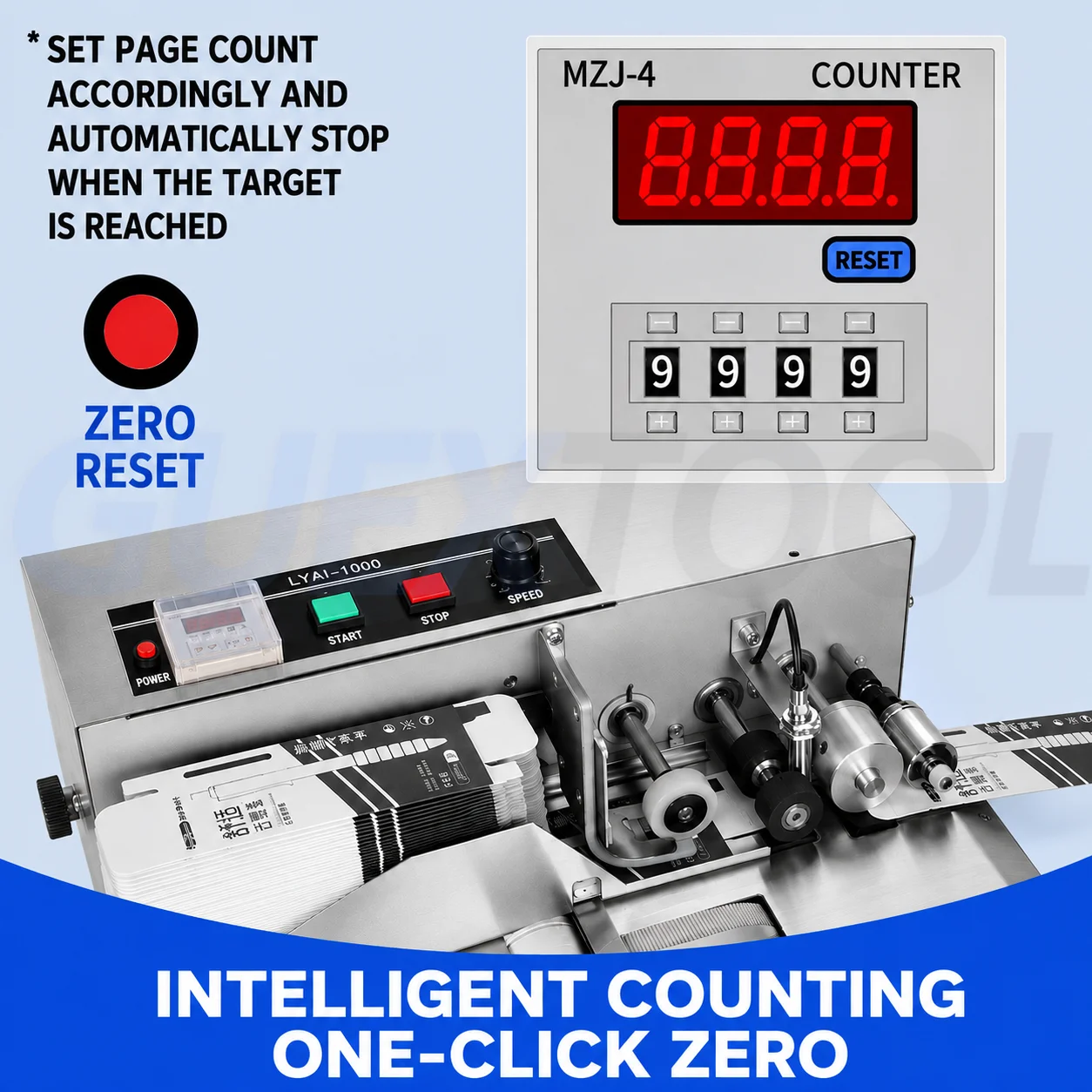 Paper Counting Machine Automatic Sheet Counter High Precision Paper Counting Device for Cards Labels Tickets Documents