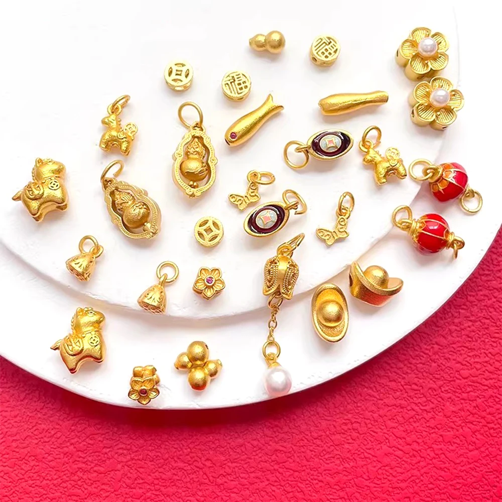 

Латунный позолоченный фонарь в китайском стиле, слиток, кулон на удачу, сделай сам, изготовление ювелирных изделий, ожерелье, браслет, аксессуары для одежды, материалы