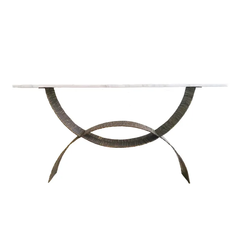 

American light luxury retro forged wrought iron personalized entrance table/soft decoration design/villa/hotel designer entrance