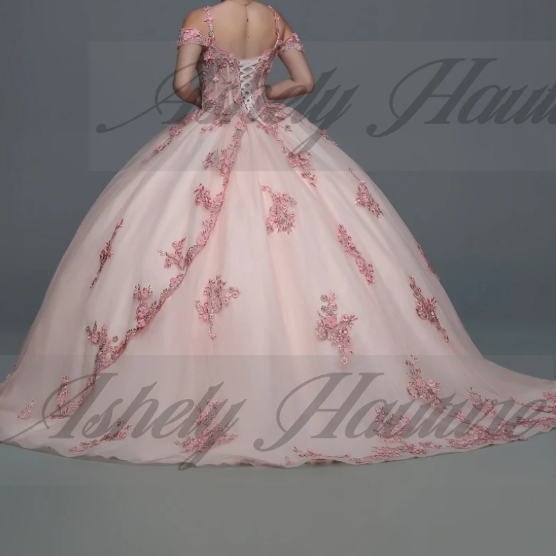 ที่กําหนดเอง Elegant Quinceanera ชุดลูกไม้ Applique Corset Ball Gown ผู้หญิงพรหมชุดวันเกิด Vestido De xv Anos 15 16