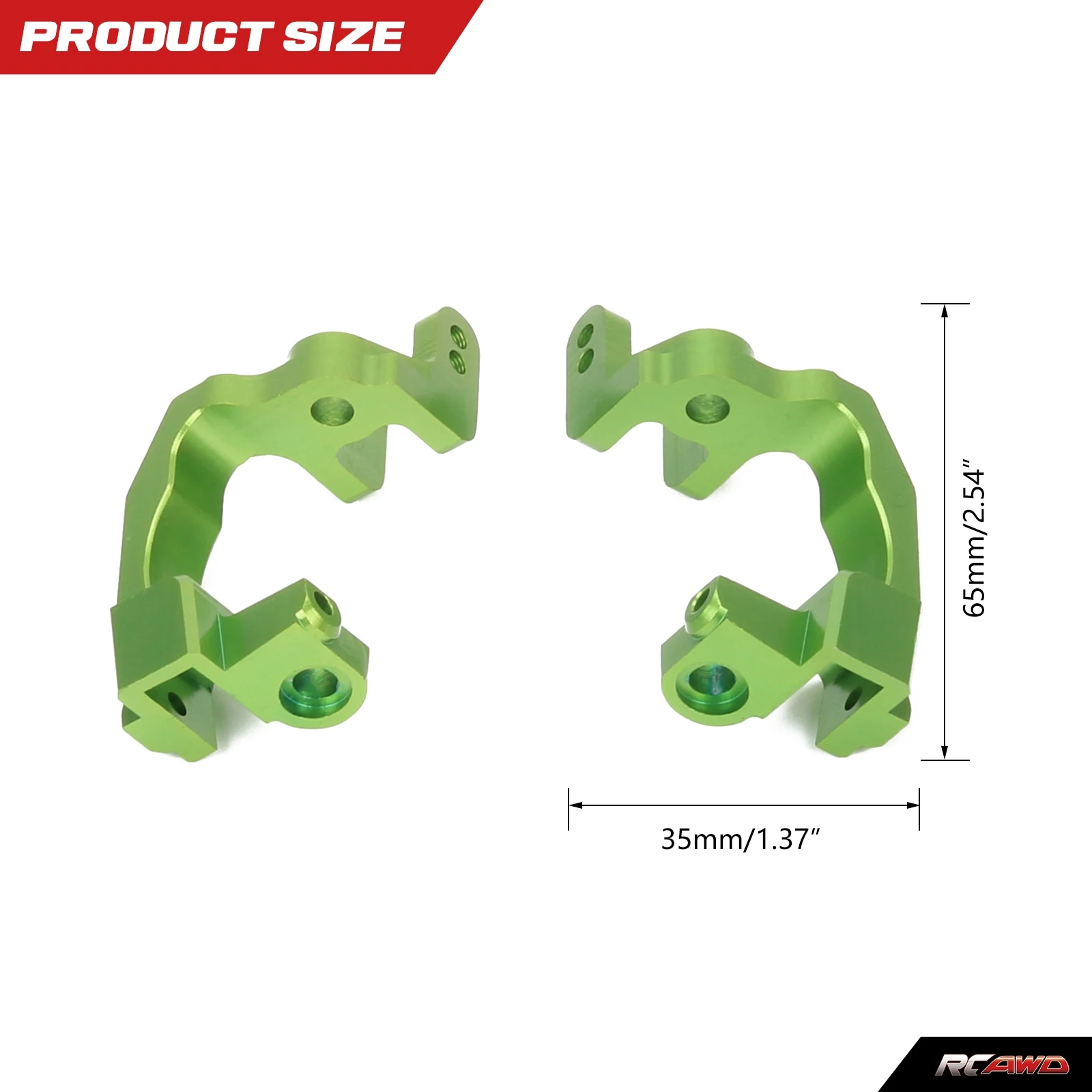 Alloy 2pcs/set machined alloy front C-hub carrier for 1/10 ARRMA 3s&Mega550 Vorteks Senton Granite Big Rock Typhon upgrade part