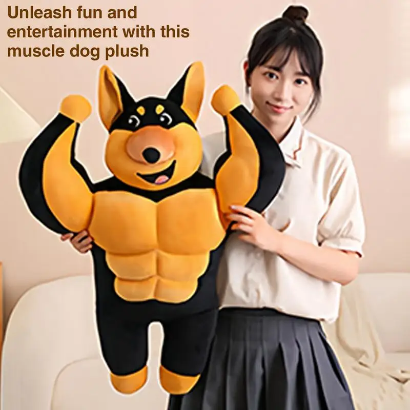 Muscle Dog Plush Stuffed Cartoon Toy For Kids Flexible Animal Plushies Portable Children Toys For Bedroom Couch Sofa Living Room