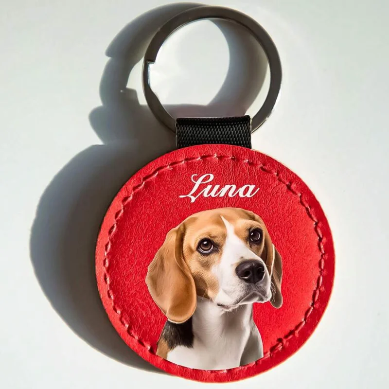 Customized Leather Keychain with Photo, Personalized Gift