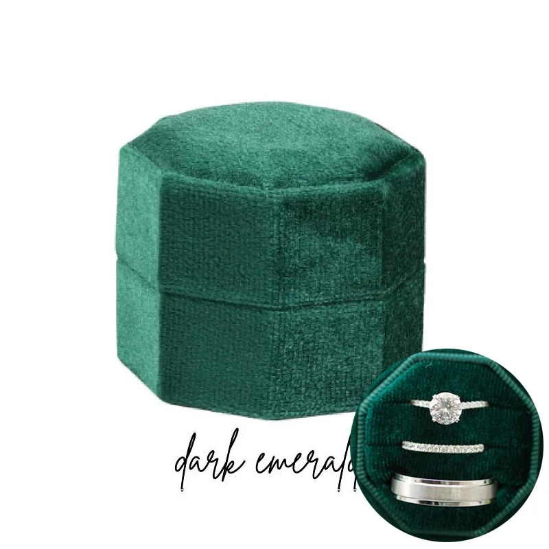 Personalisierte Acryl Topper Samt Ring Box Hochzeit Octogon Ring Box Verlobung Vorschlag Idee Doppel/Dreifach Slots Ring Halter